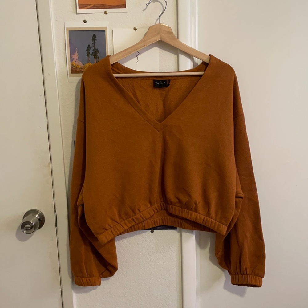 Urban Outfitters Cropped Orange Sweater
